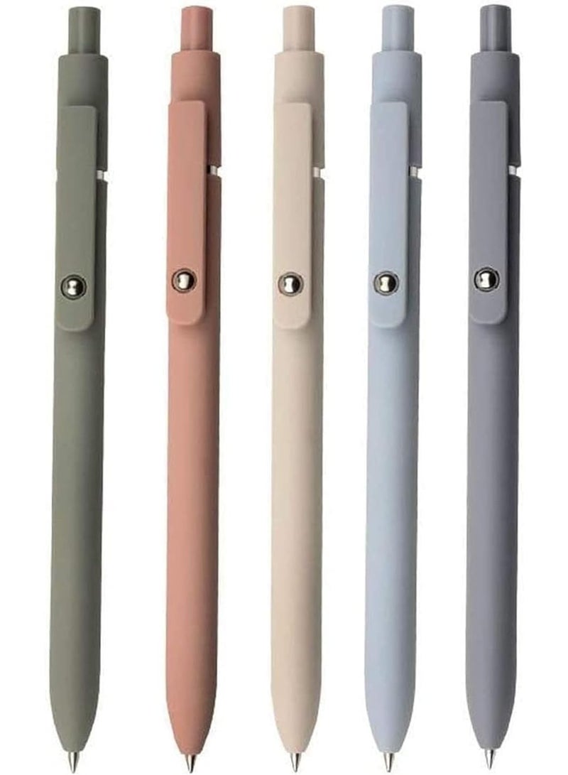 Gel Pen, 5pcs Quick Dry Ink Pens Retractable Ink Pens 0.5mm Ballpoint Pen Fine Point Gel Pen Writing Pens for School Office Home, 5 Colors - Image 1